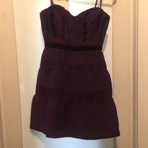 BCBG strapless, purple dress. Like new size 0